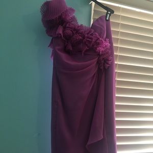 PURPLE ONE SHOULDER COCKTAIL DRESS